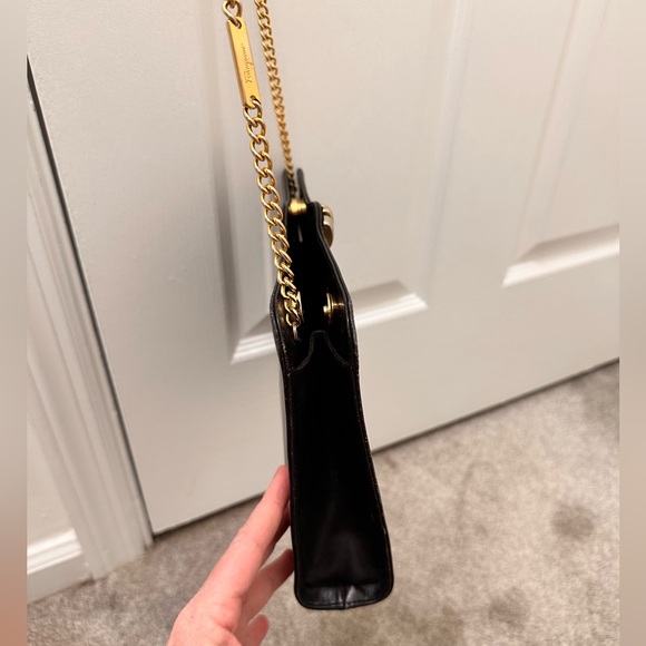 Authentic Salvatore Ferragamo Vintage Gold Chain black leather purse. - Picture 9 of 10